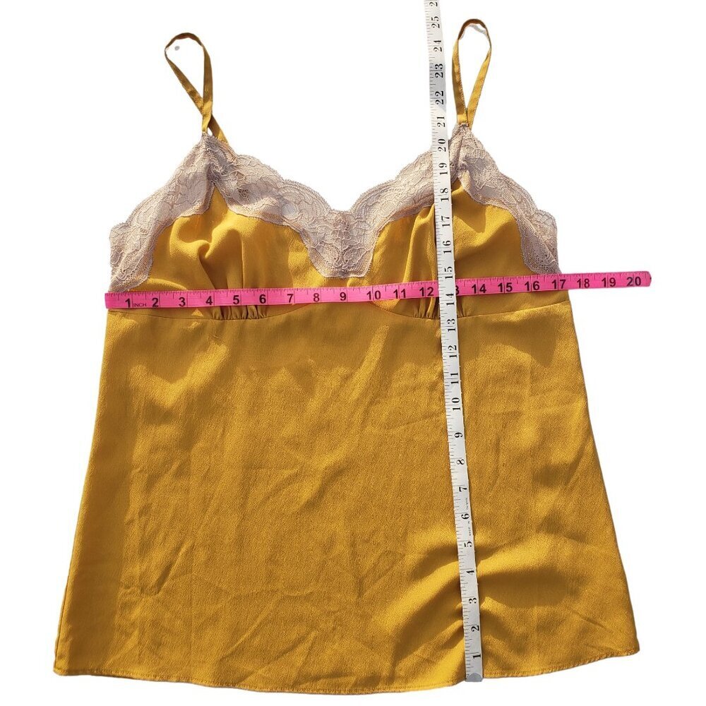Rodarte for Target Mustard Yellow Lace Trim Camisole Top Size Large - Picture 7 of 8